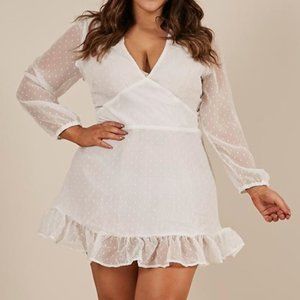 Showpo White Ruffle Dress Size 12